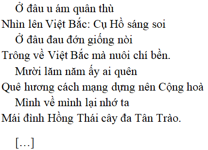 Bài thơ: Việt Bắc - Nội dung bài thơ, Hoàn cảnh sáng tác, Dàn ý phân tích tác phẩm