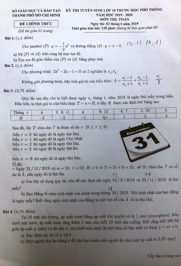 đề thi toán vào 10 tại HCM trang 1 