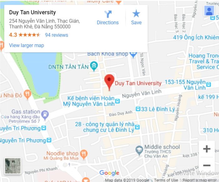 Bản đồ Đại học Duy Tân - Cơ sở 2