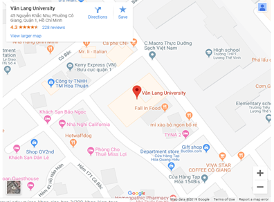 Bản đồ Đại học Văn Lang - cơ sở 2