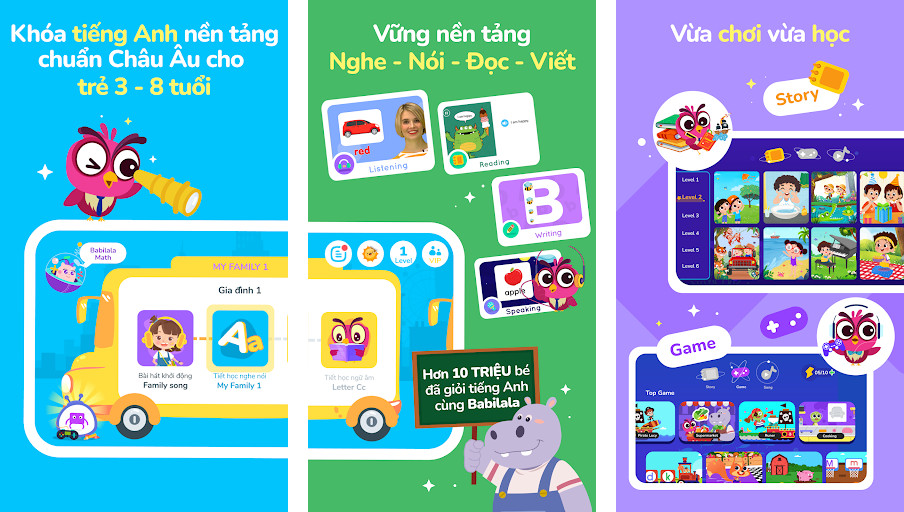 Babilala: Tiếng Anh Cho Bé - Học từ vựng qua hình ảnh, Phát âm chuẩn bản xứ, Học từ vựng theo chủ đề
