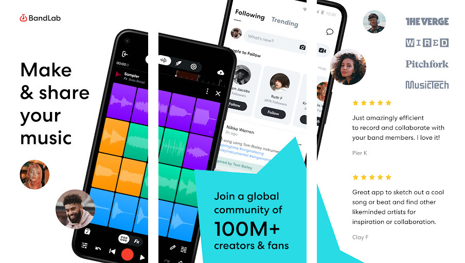 BandLab – Music Making Studio - Thu âm đa kênh, Hỗ trợ nhiều nhạc cụ, Chia sẻ và cộng tác