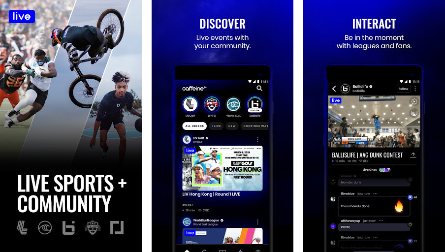 Caffeine - Xem các chương trình trò chuyện trực tiếp tương tác