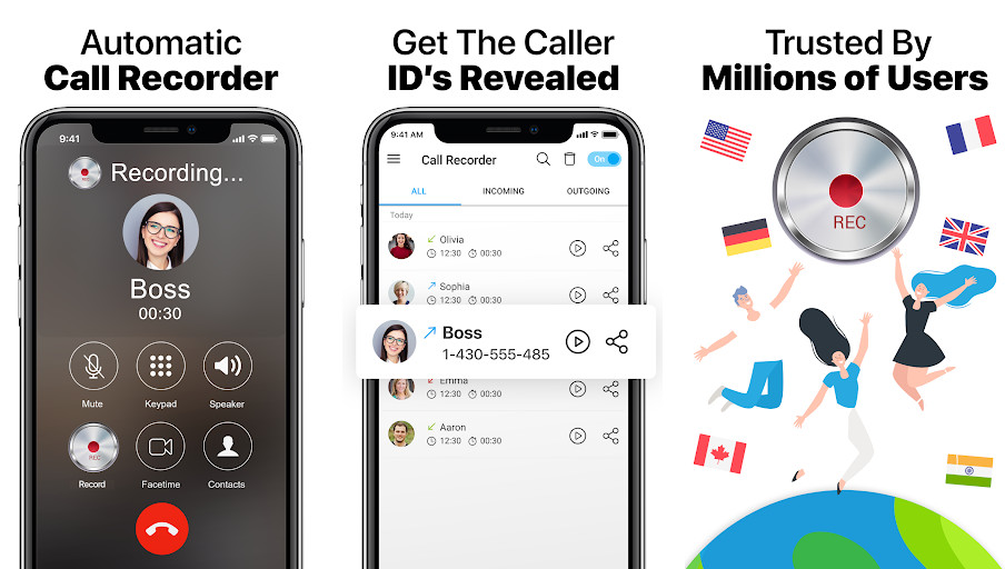 Call Recorder - Automatic Recording - Ghi âm cuộc gọi tự động và không giới hạn, Lưu trữ ghi âm trên thẻ nhớ hoặc đám mây