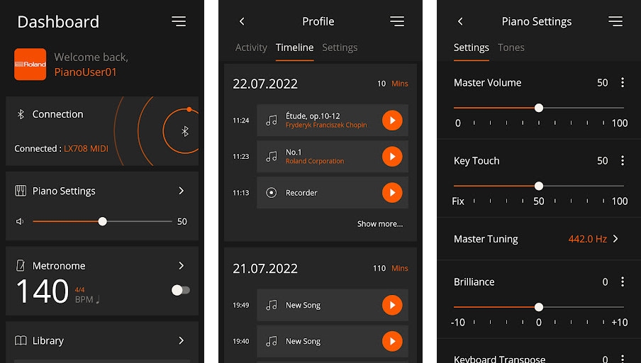 Chordana Play for Piano - Piano Roll Editor, Rhythm Trainer, Chord Dictionary