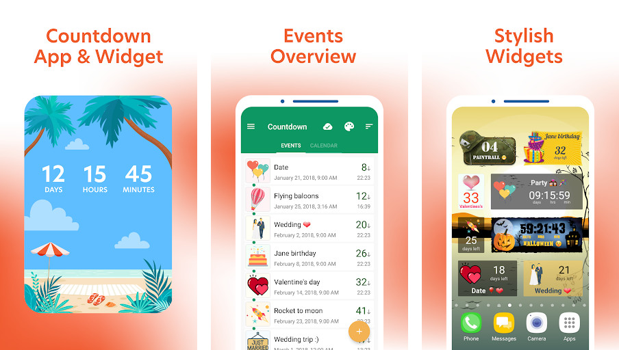 Countdown Days App & Widget - Đếm ngược chính xác, Tiện ích màn hình chính, Nhắc nhở sự kiện