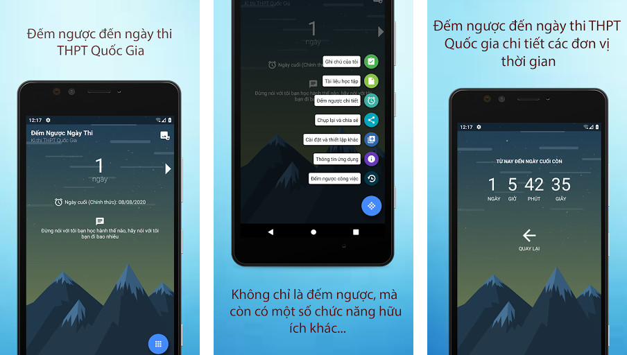 Đếm Ngược Ngày Thi - Thi THPT - Theo dõi ngày thi, Đếm ngược thời gian, Nhắc nhở ôn tập