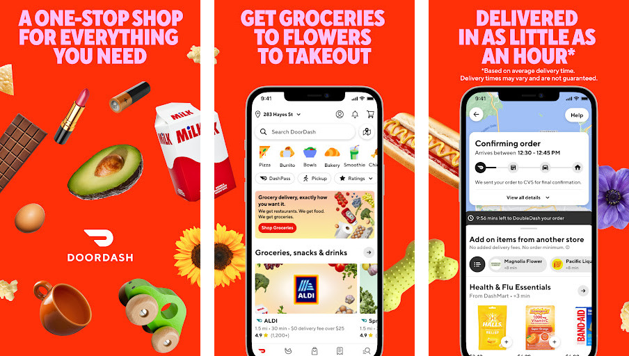 Doordash - Giao đồ ăn nhanh chóng, Nhiều nhà hàng lựa chọn, Theo dõi đơn hàng trực tiếp