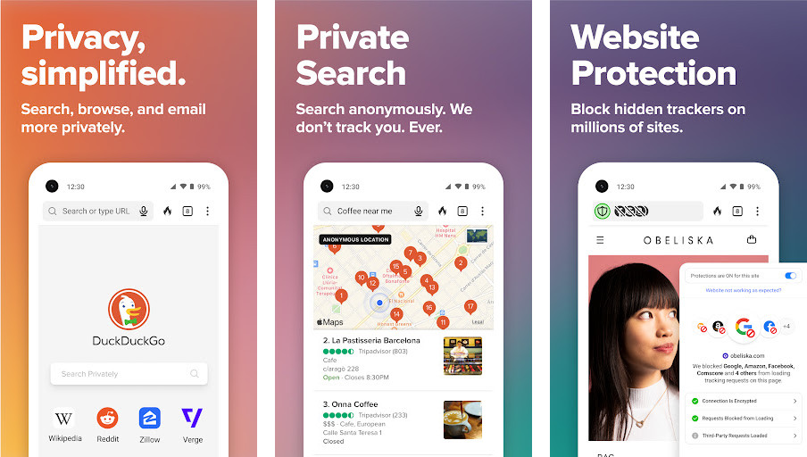 DuckDuckGo Privacy Browser - Duyệt web riêng tư mà không bị theo dõi, Chặn quảng cáo và trình theo dõi