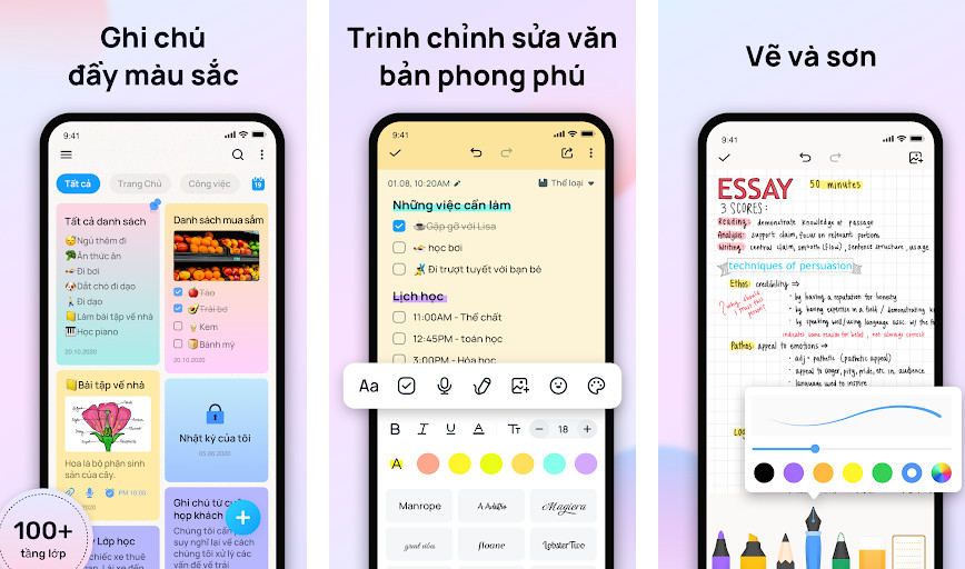 Easy Notes - Note Taking Apps - Ghi chú nhanh, Sắp xếp theo mục, Đính kèm tệp