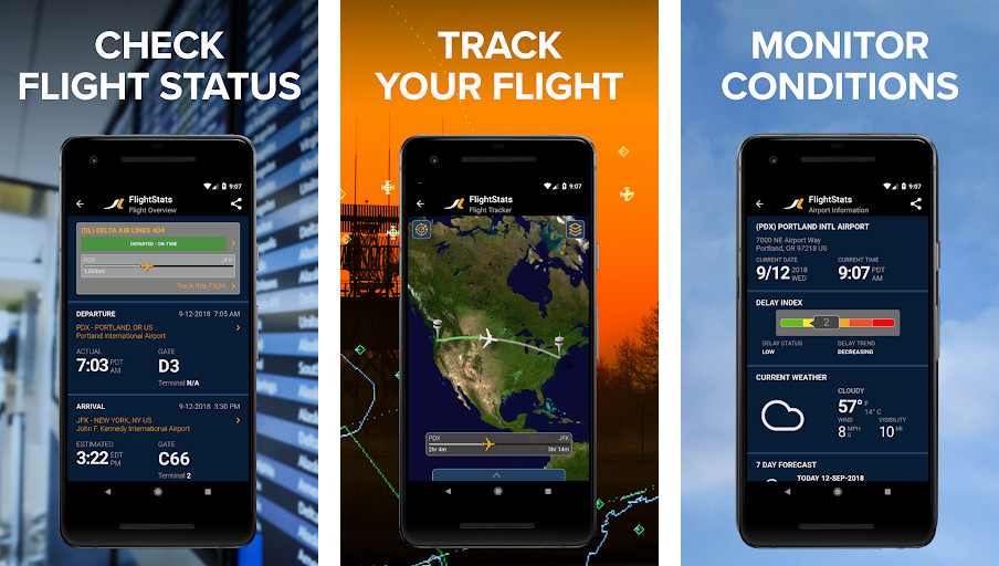 FlightStats - Theo dõi các chuyến bay theo thời gian thực, Xem thông tin chi tiết về chuyến bay, bao gồm cả dữ liệu lịch sử