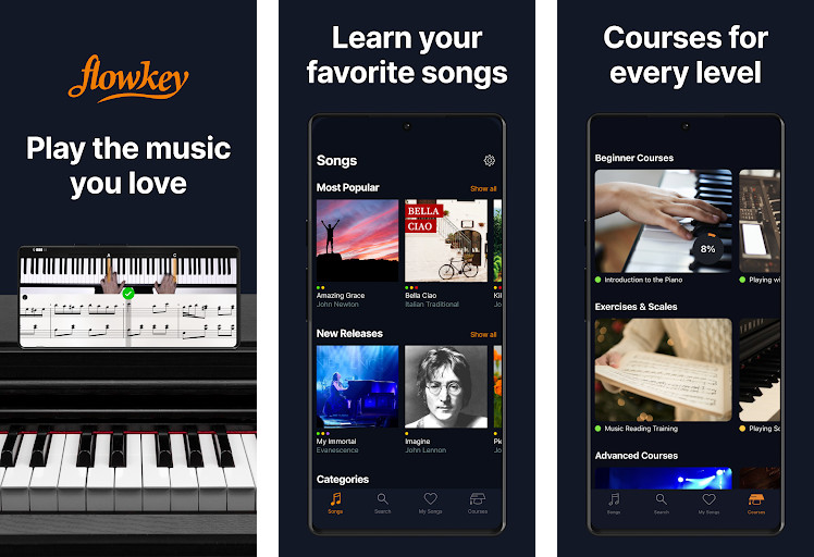Flowkey - Step-by-step video lessons, Interactive feedback, Huge song library