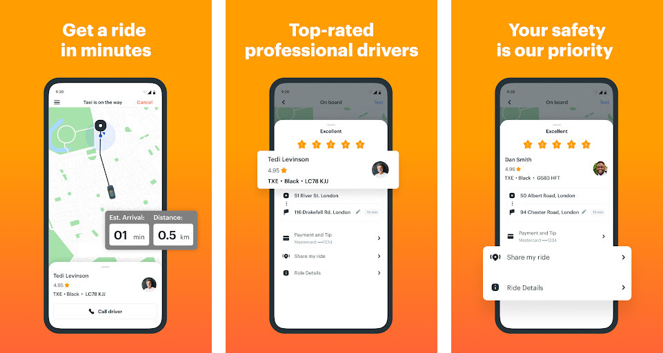 Gett - Đặt xe doanh nghiệp, Giao diện sang trọng, Hỗ trợ đa ngôn ngữ