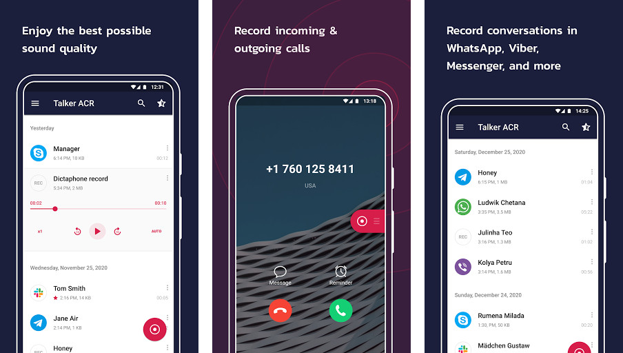 Ghi âm cuộc gọi - Talker ACR - Ghi âm cuộc gọi chất lượng cao, Tự động ghi âm cuộc gọi