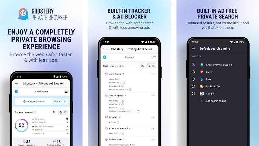 Ghostery Privacy Browser - Duyệt web riêng tư và bảo vệ dữ liệu, Chặn trình theo dõi và quảng cáo