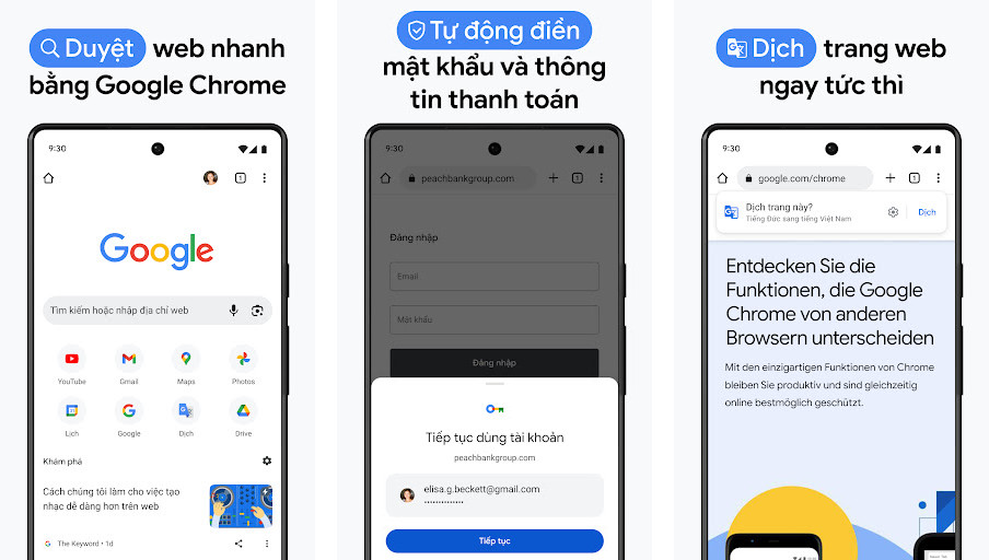 Google Chrome - Trình duyệt nhanh và an toàn, Đồng bộ dữ liệu trên mọi thiết bị