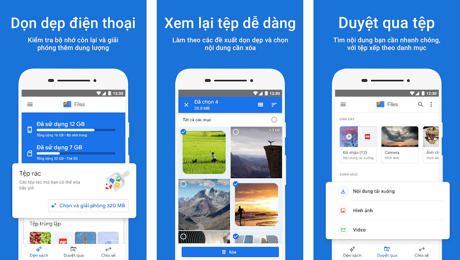 Google Files - Dọn dẹp rác, Quản lý tệp, Chia sẻ tệp
