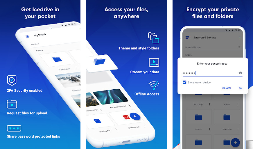 IceDrive - Mã hóa không kiến thức, Sao lưu tự động, Truy cập mọi lúc mọi nơi