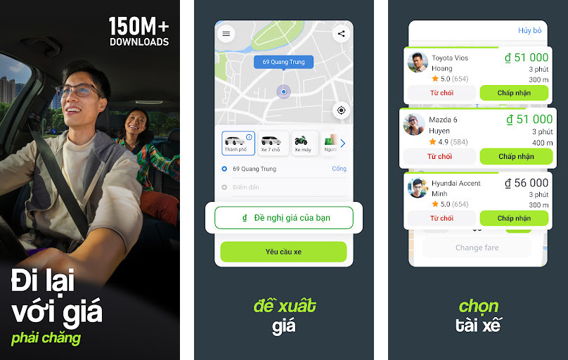 InDriver - Tự thương lượng giá, Giao diện đơn giản, Thanh toán bằng tiền mặt