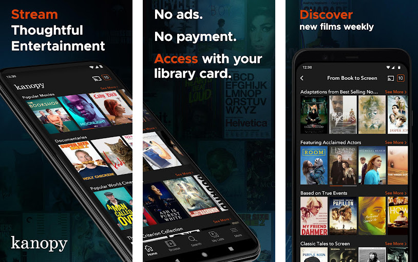 Kanopy - Truy cập phim và phim tài liệu miễn phí, Hợp tác với các thư viện và trường học