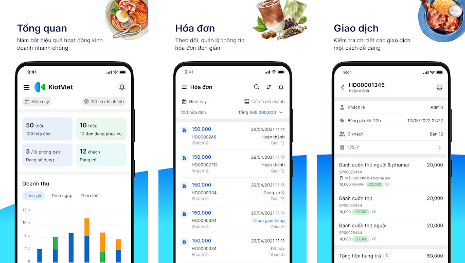 KiotViet Quản lý Nhà hàng - Quản lý gọi món, Quản lý bàn, In hóa đơn