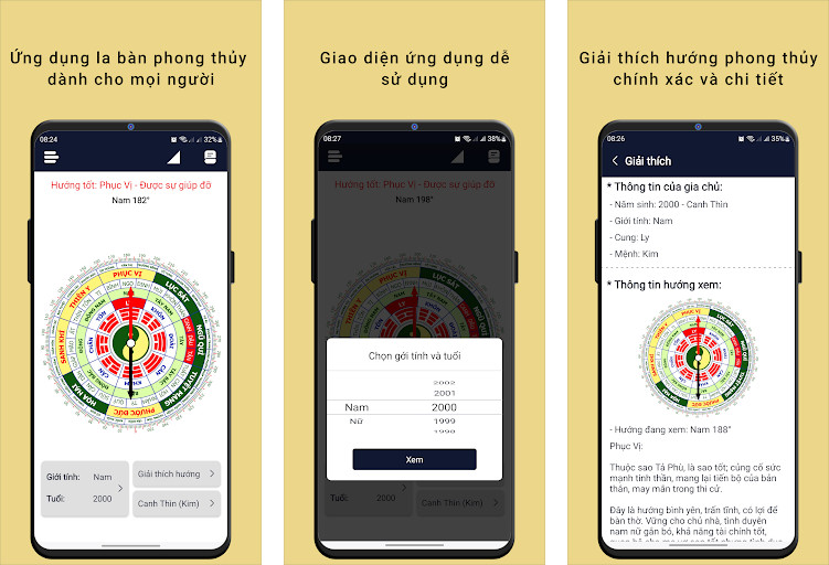 La Bàn Phong Thủy Theo Tuổi - Tự động xác định tuổi và cung mệnh, La bàn phong thủy chuyên sâu theo từng tuổi