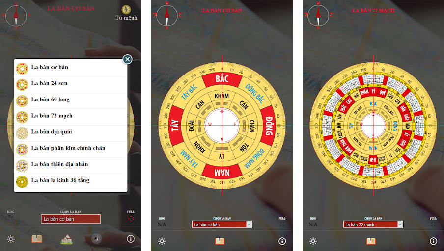 La bàn phong thủy - xem hướng - La bàn phong thủy theo tuổi và cung mệnh, Xem hướng xuất hành, nhập trạch