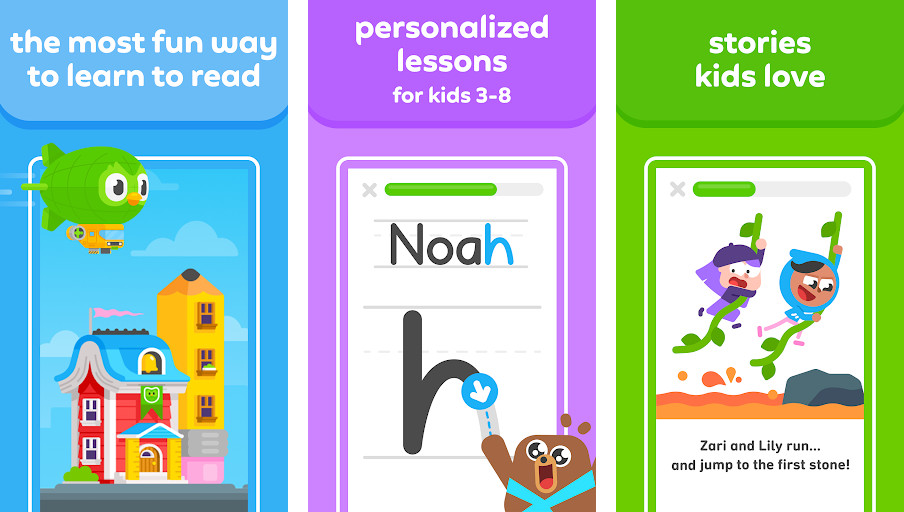 Learn to Read - Duolingo ABC - Trò chơi tương tác, Bài học từng bước, Theo dõi tiến độ