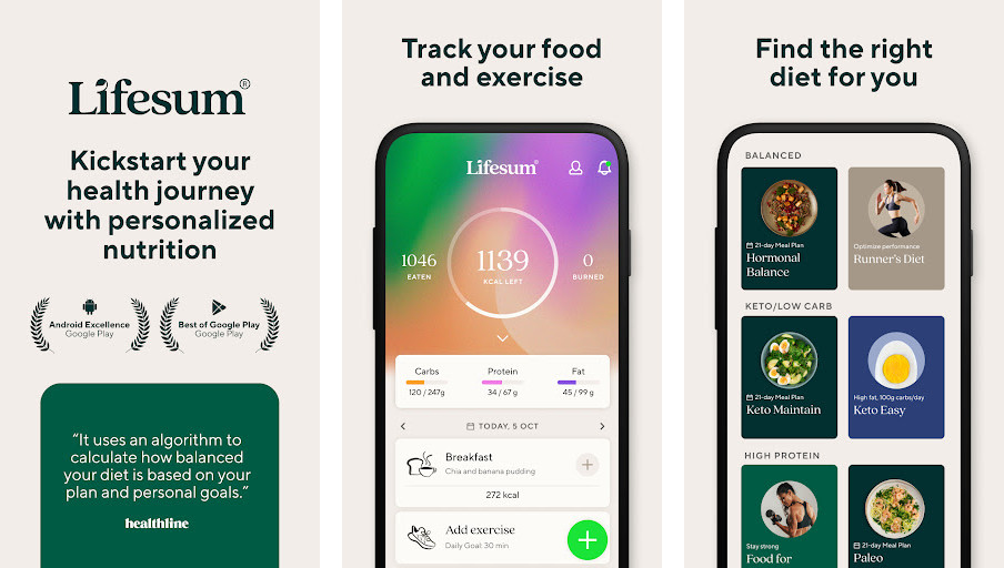 Lifesum: Healthy Eating & Recipes - Kế hoạch ăn uống cá nhân, Công thức nấu ăn lành mạnh