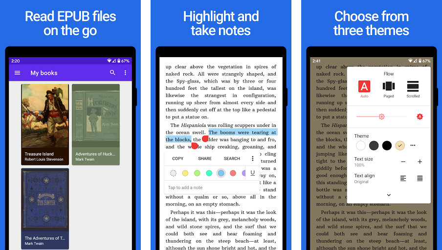 Lithium: EPUB Reader - Trích dẫn văn bản, Đọc ngoại tuyến, Chế độ sáng tối