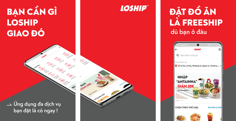 Loship - luôn Freeship đồ ăn - Giao đồ ăn miễn phí, Nhiều ưu đãi hấp dẫn, Đặt món dễ dàng