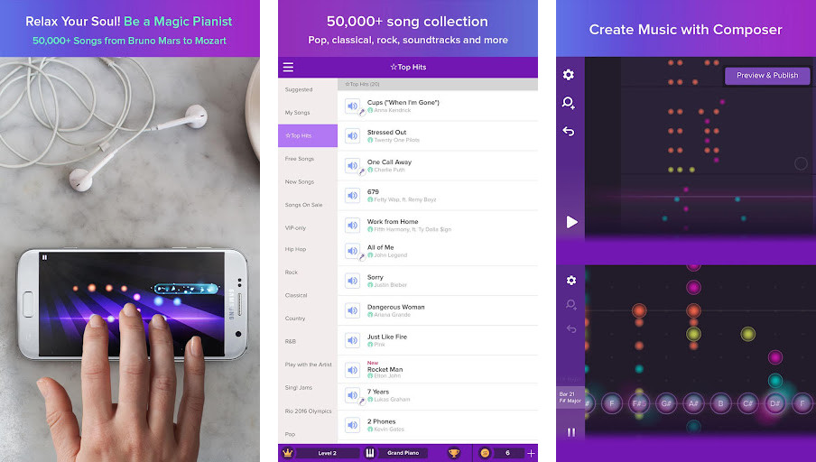 Magic Piano - Realistic piano sounds, Fun and challenging levels