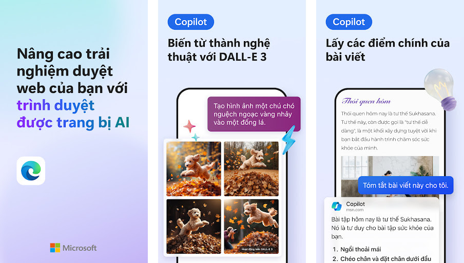 Microsoft Edge - Duyệt web nhanh và an toàn, Đọc và chú thích PDF, Đồng bộ dữ liệu trên nhiều thiết bị