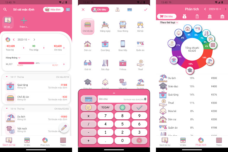 Money+ Cute Expense Tracker - Theo dõi chi tiêu, Phân tích chi tiêu, Ngân sách dễ thương
