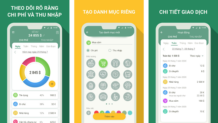 Money manager & expenses - Theo dõi chi tiêu, Quản lý ngân sách, Phân tích tài chính