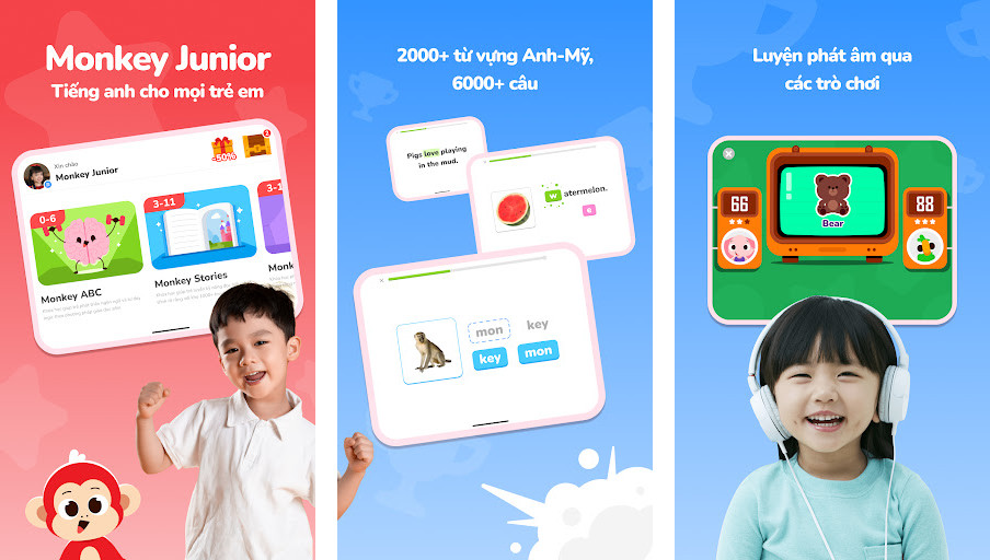 Monkey Junior Tiếng Anh cho bé - Công nghệ nhận diện giọng nói, Bài học theo chủ đề