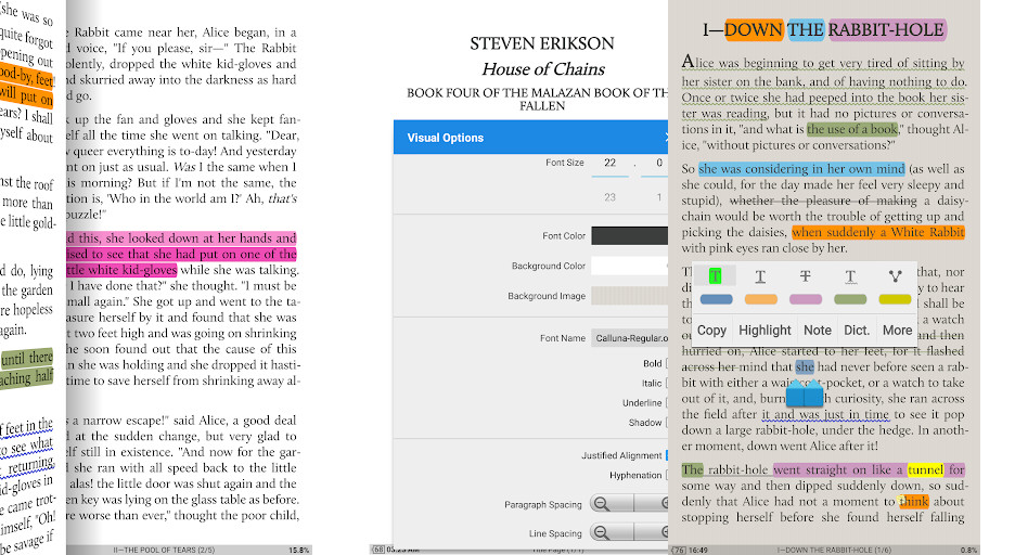 Moon+ Reader - Đọc ngoại tuyến, Đổi màu nền, Dịch văn bản