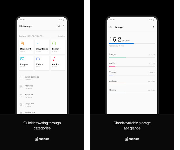 OnePlus File Manager - Quản lý tệp, Tối ưu hóa lưu trữ, Chuyển tệp nhanh