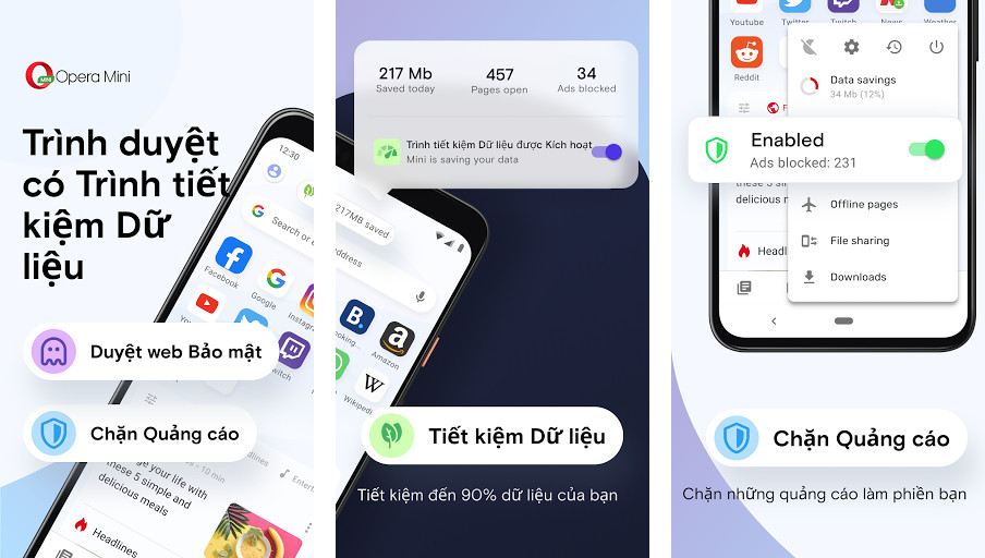 Opera - Duyệt web nhanh với chặn quảng cáo tích hợp, Sử dụng VPN miễn phí để duyệt web riêng tư