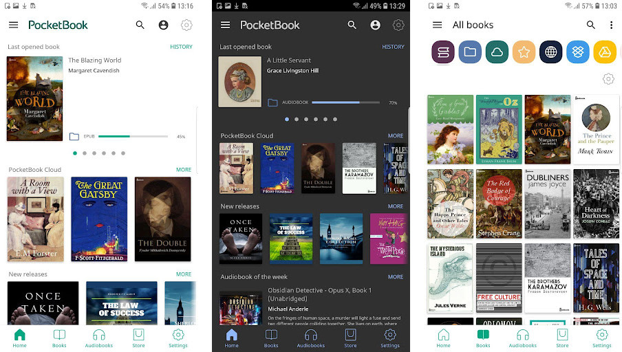 PocketBook reader - any books - Đọc ngoại tuyến, Nghe sách nói, Tùy chỉnh giao diện