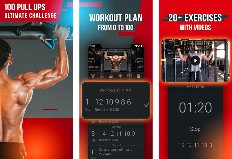 Pull Ups Workout - Các bài tập hiệu quả, Hướng dẫn bằng giọng nói, Theo dõi sức mạnh