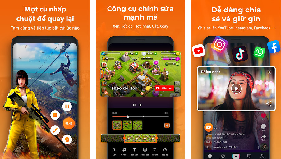 Quay video màn hình: XRecorder - Quay video màn hình chất lượng cao, Chỉnh sửa video dễ dàng