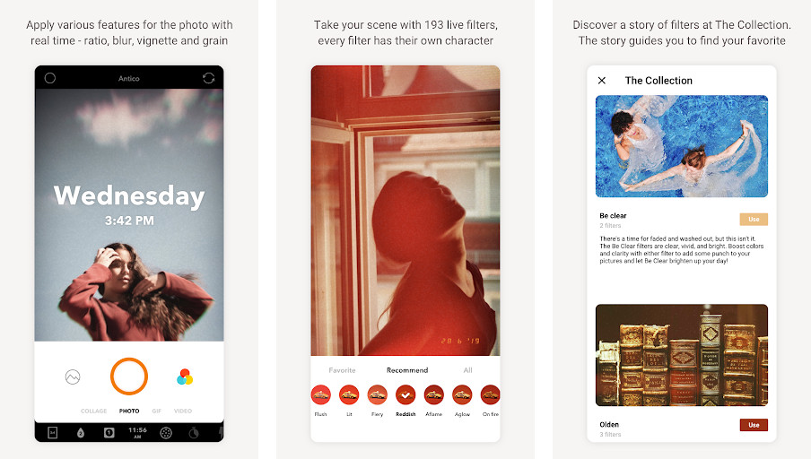 Retrica - Bộ sưu tập bộ lọc cổ điển, Giao diện trực quan, Tùy chọn tùy chỉnh cao