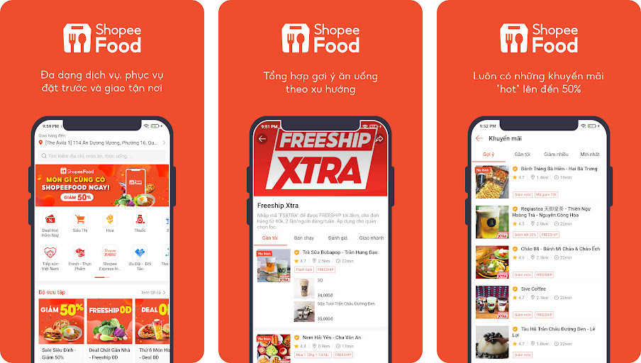 ShopeeFood - Ứng dụng giao món - Giao đồ ăn nhanh chóng, Nhiều ưu đãi hấp dẫn, Theo dõi đơn hàng dễ dàng