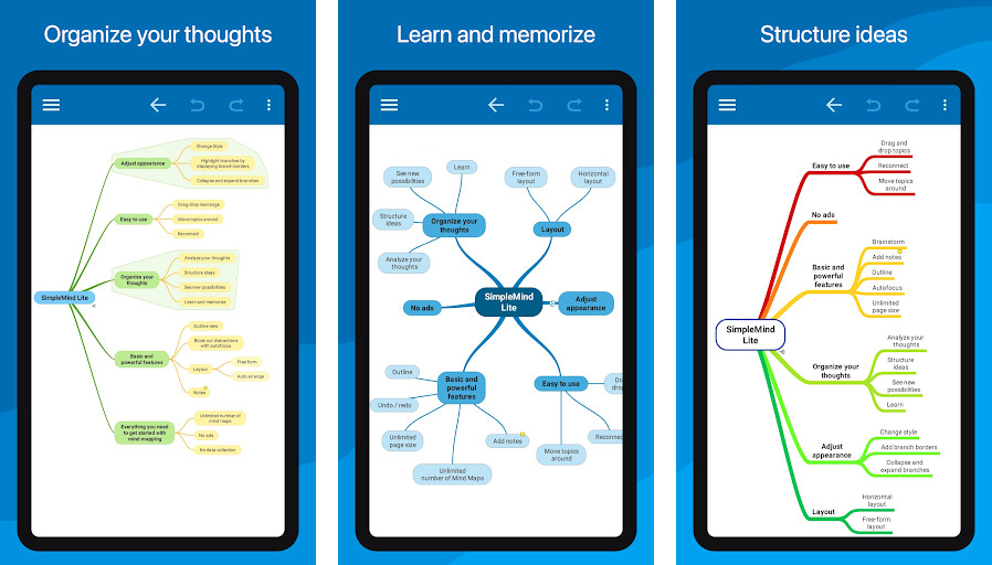 SimpleMind - Giao diện đơn giản, Tính năng bản đồ tư duy đa dạng