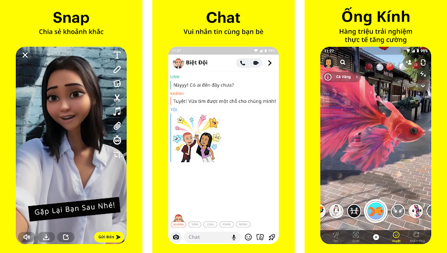 Snapchat - Gửi tin nhắn ảnh và video biến mất, Thêm bộ lọc và hiệu ứng vào ảnh và video