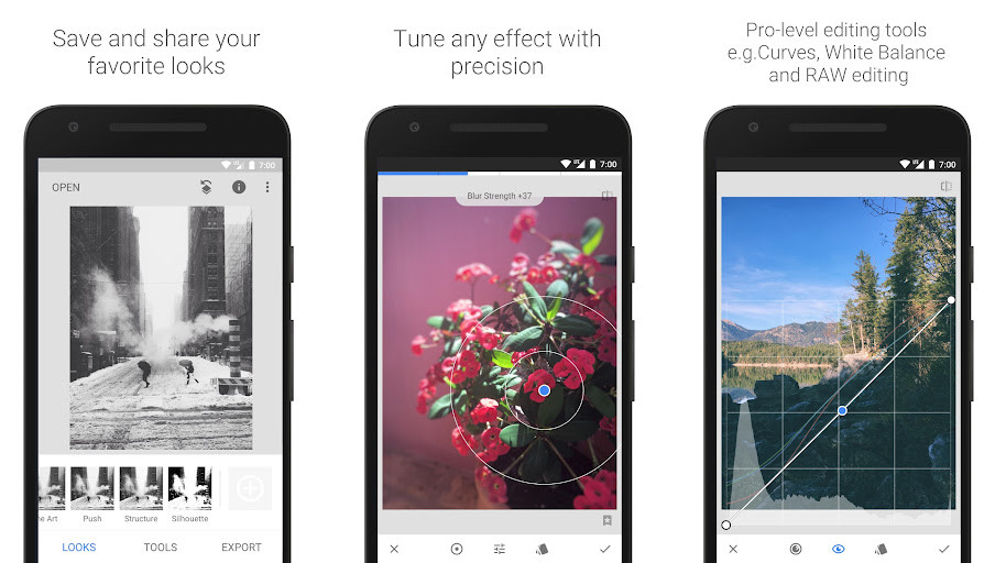 Snapseed - Bộ lọc và hiệu ứng chuyên nghiệp, Công cụ chỉnh sửa ảnh nâng cao