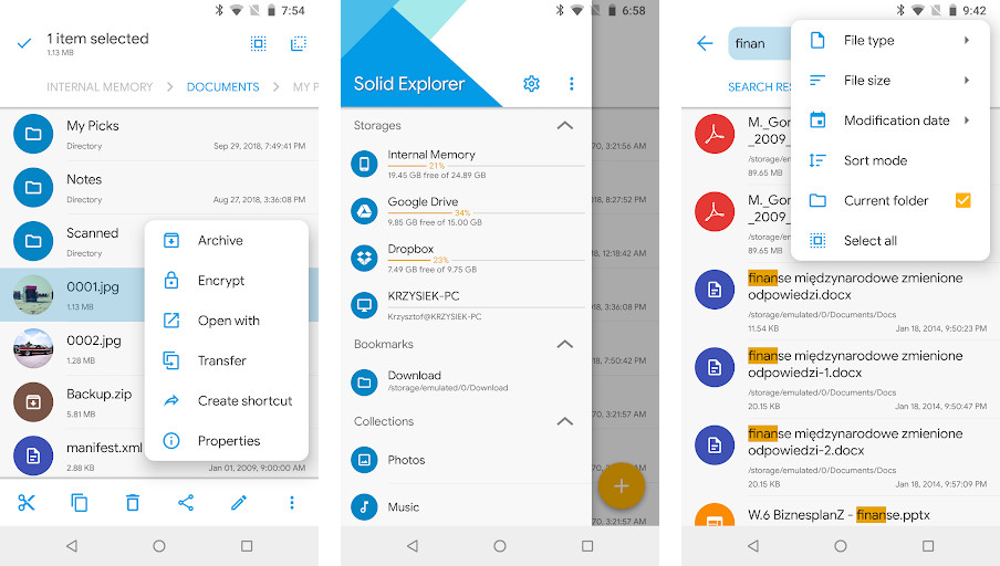 Solid Explorer File Manager - Trình quản lý tệp hai ngăn với giao diện trực quan