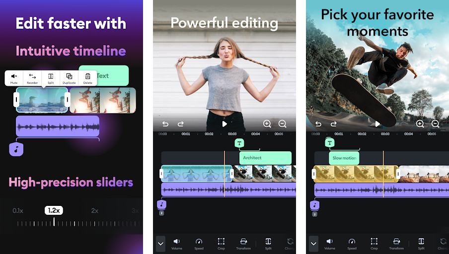 Splice - Giao diện hiện đại, dễ sử dụng, Tự động tạo video từ ảnh và nhạc