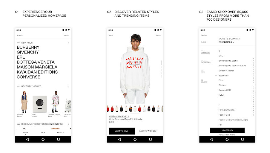 SSENSE - Giao diện sang trọng, Ưu đãi độc quyền, Miễn phí vận chuyển